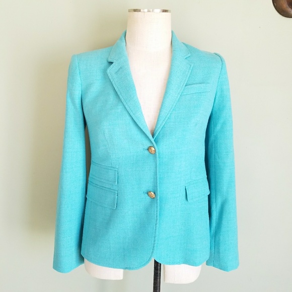 J. Crew Jackets & Blazers - J. Crew Schoolboy Blazer Turquoise Wool
